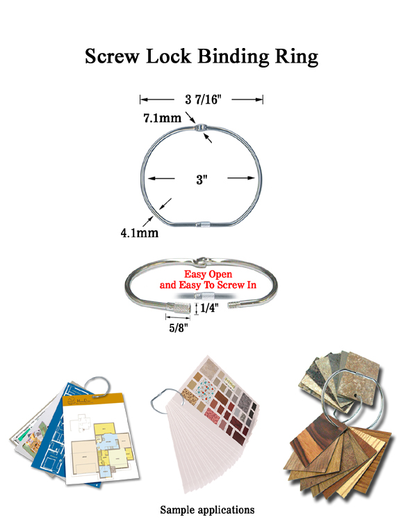 3" Screw Lock Binding Rings RK-30/Per-Piece